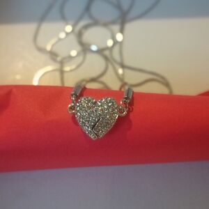 Magnetic Silver Heart Pendant Necklace